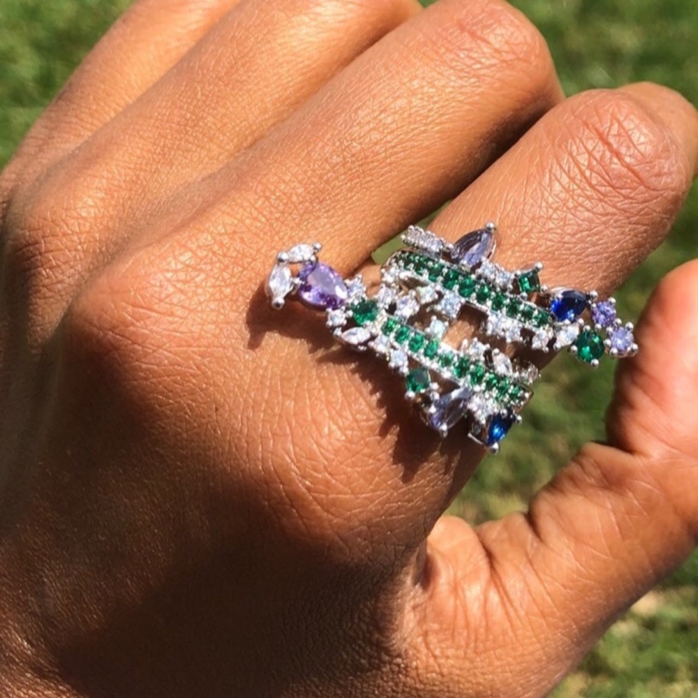 Statement Ring With Swarovski Elements Size 7-8 R… - image 5